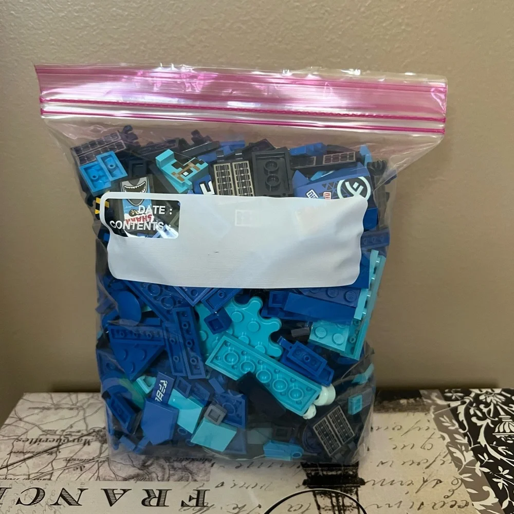 LEGO Small  Accessories , Spare Parts And Small Brick Pieces. Mix Blues 1lbs